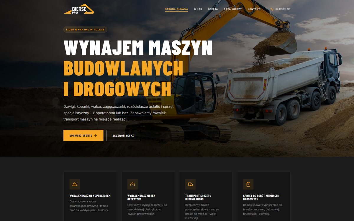 Projekt strony internetowej biersepro.pl – realizacja TOPklik