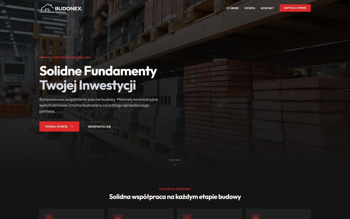 Realizacja strony internetowej budonex.pl przez TOPklik