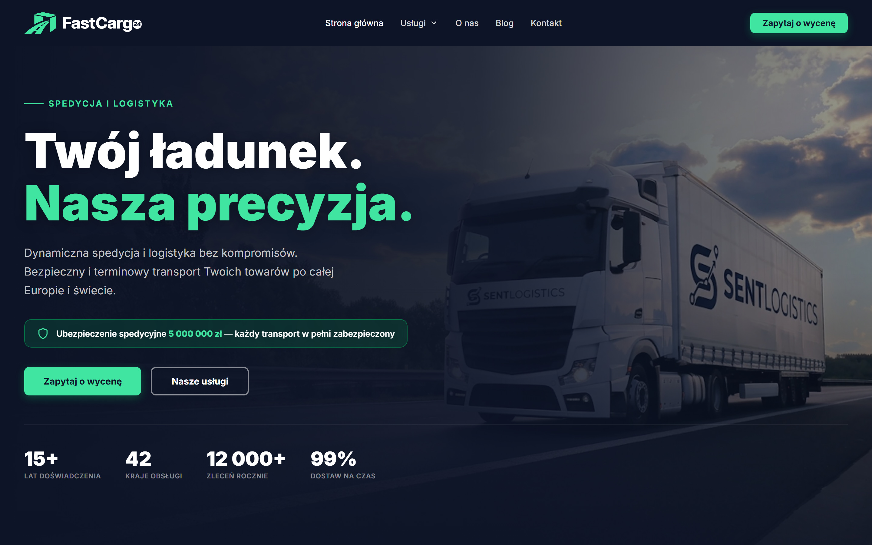 Realizacja strony internetowej fastcargo24.pl przez TOPklik