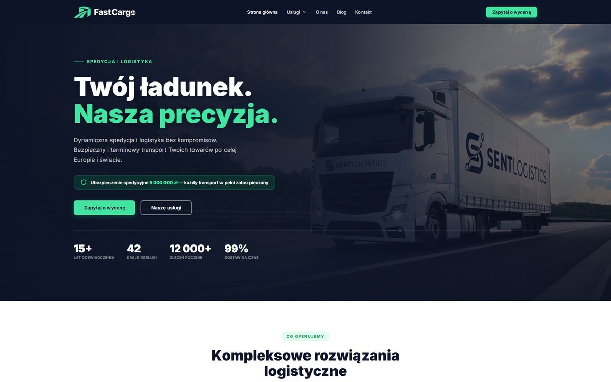 Realizacja strony internetowej fastcargo24.pl przez TOPklik
