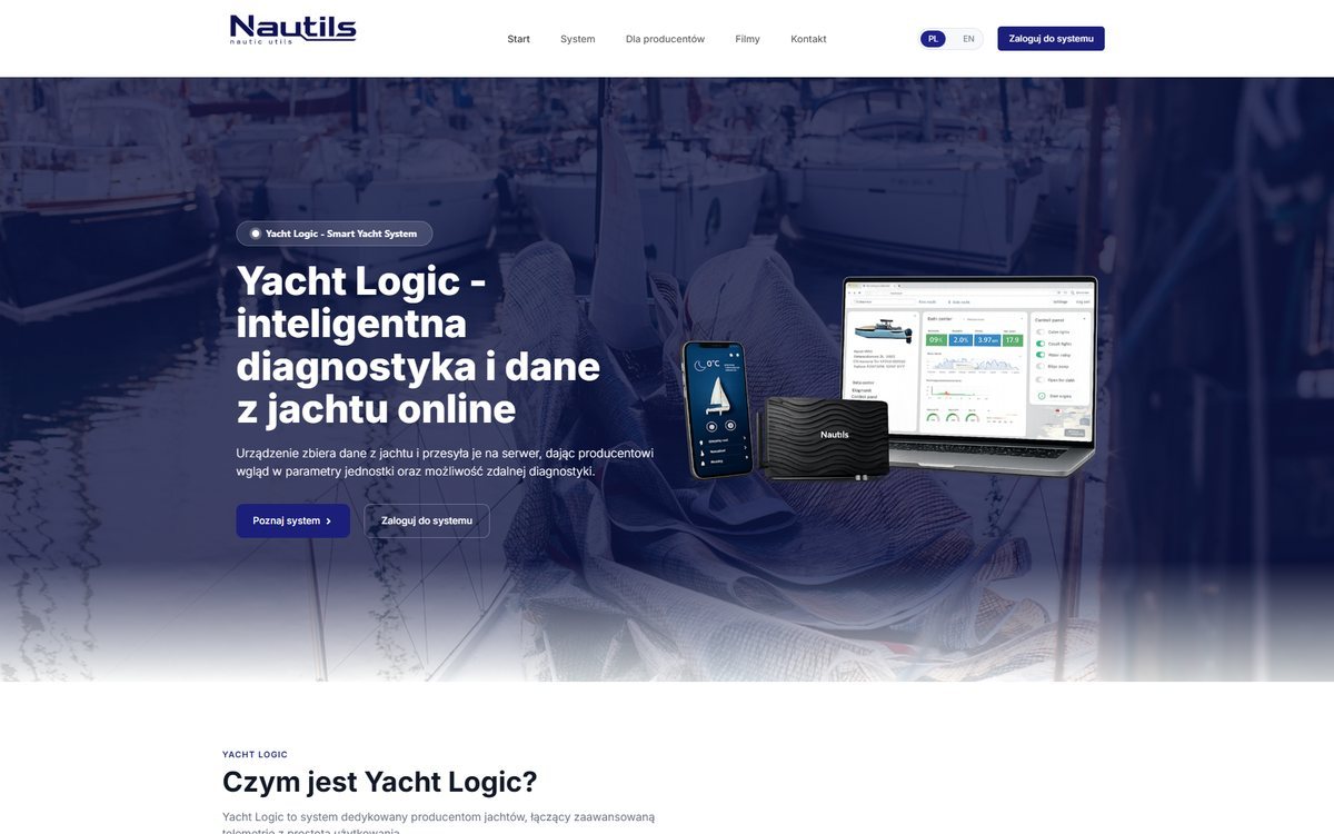 Projekt strony internetowej nautils.pl – realizacja TOPklik