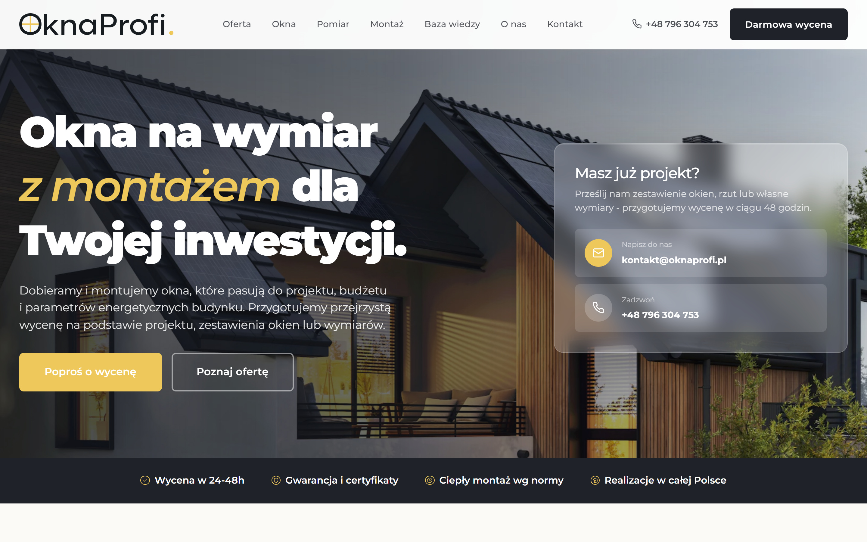 Realizacja strony internetowej oknaprofi.pl przez TOPklik