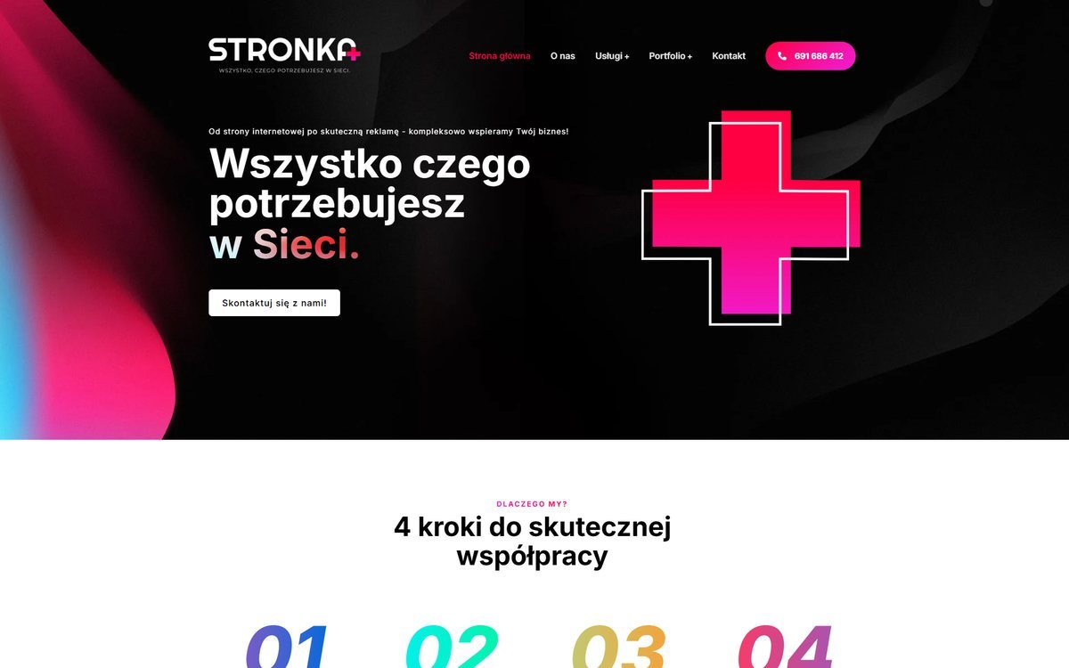 Projekt strony internetowej stronkaplus.pl – realizacja TOPklik