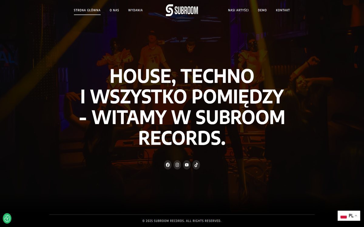 Projekt strony internetowej subroomrecords.com – realizacja TOPklik